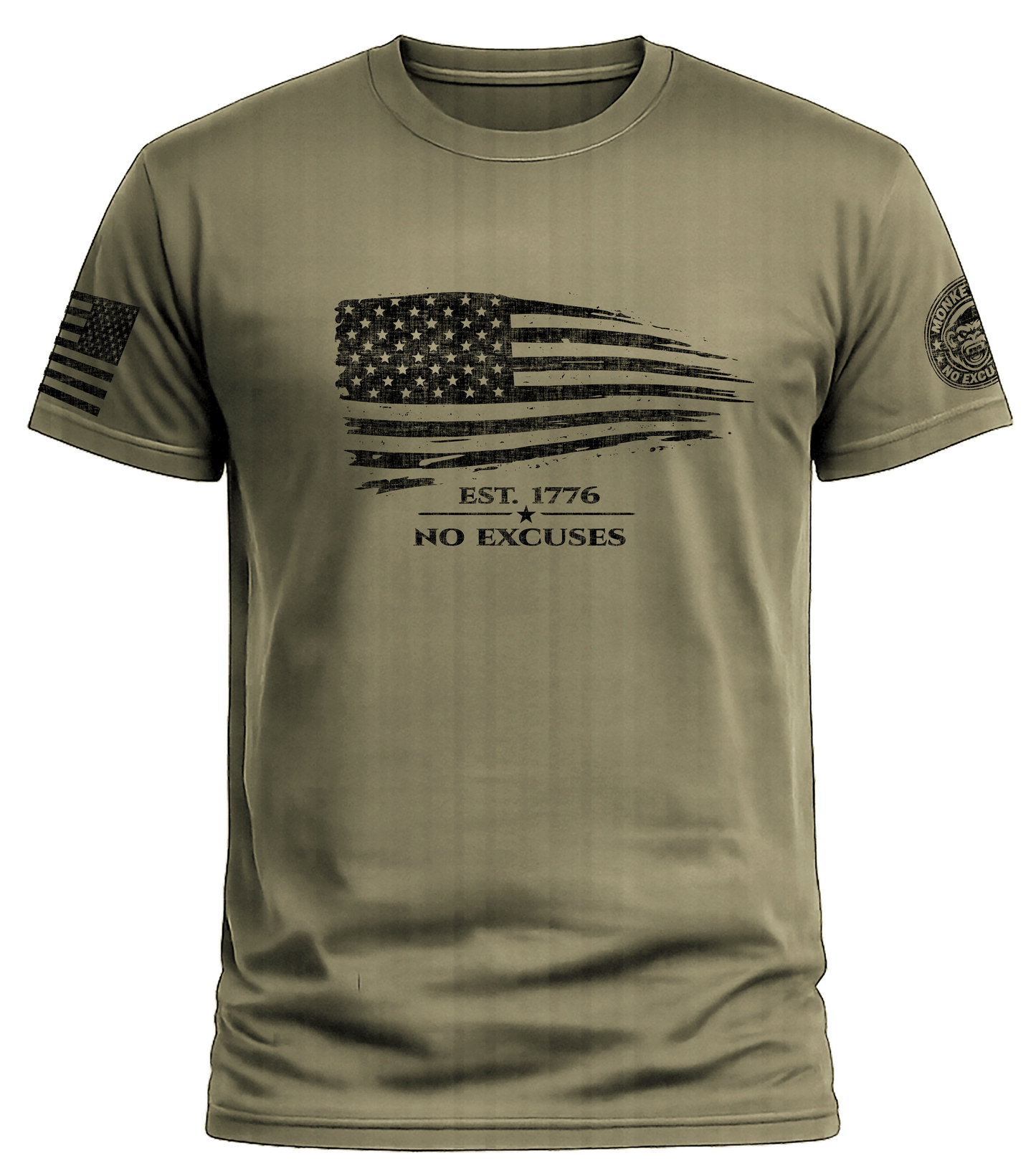 NO EXCUSES – FLAG TEE
